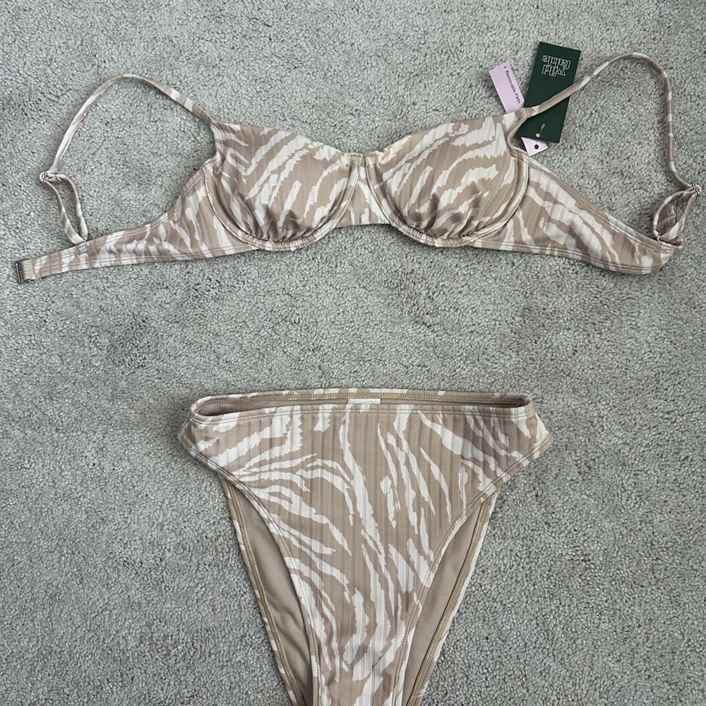 Wild Fable Tan Zebra Bikini Set